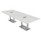 Skutchi Designs 45 in W, 144 in L, 29 in H, Engineered Wood Top, White HAR-REC-48x143-DOU-ELEC-WHCYPRESS - alternate 1